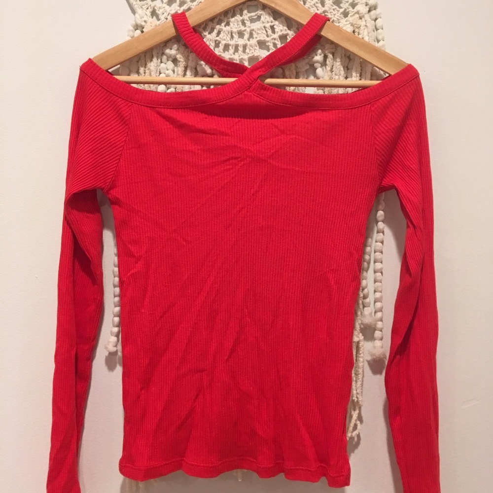 Zara off-shoulder red top